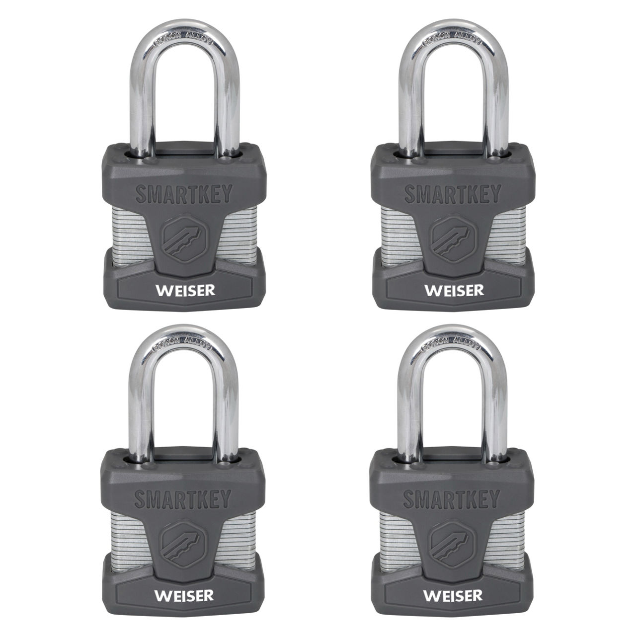 2 in Laminated Steel Padlock with 1-1/2 in Boron Carbide Shackle - featuring SmartKey