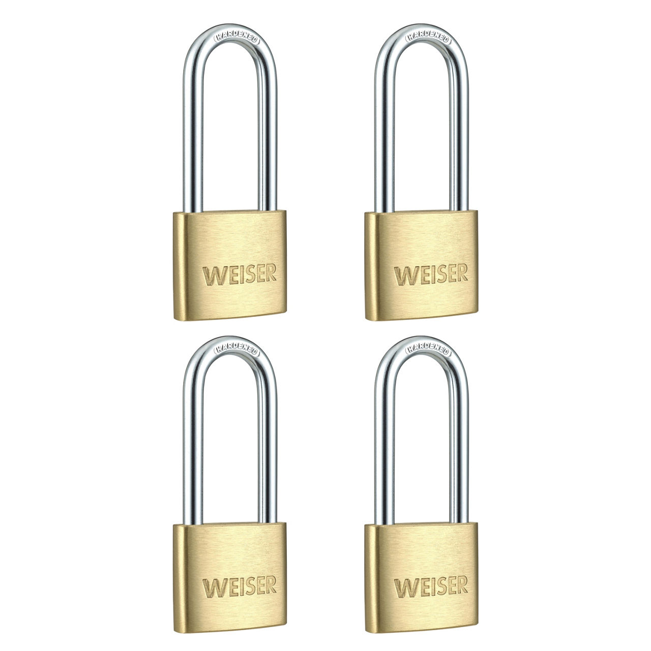1-9/16 in Brass Padlock with 2 in Hardened Steel Shackle