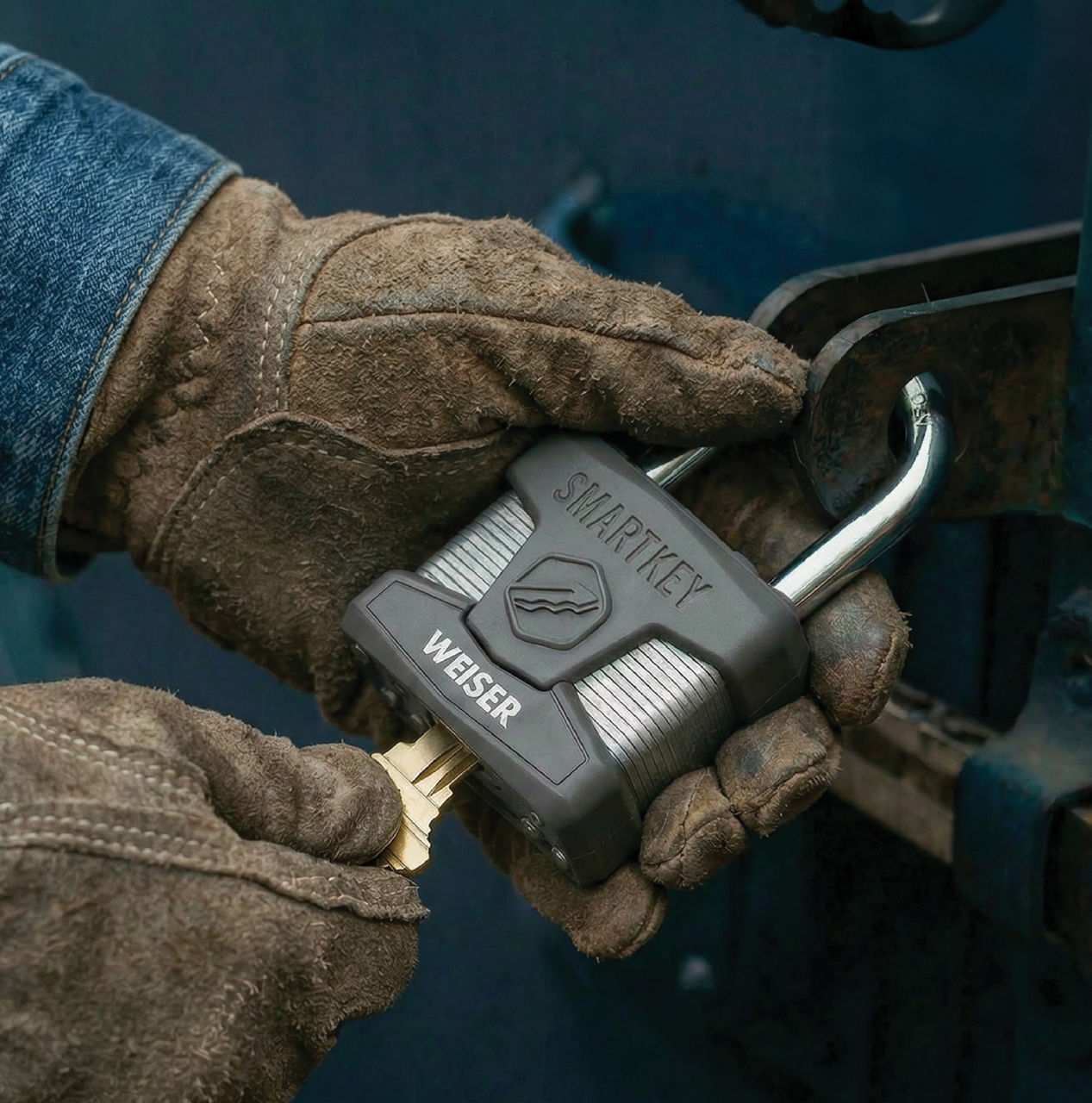 Padlock image with key