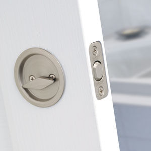 Halifax Satin Nickel Exterior Door Handle/Entry Door Lock with Key