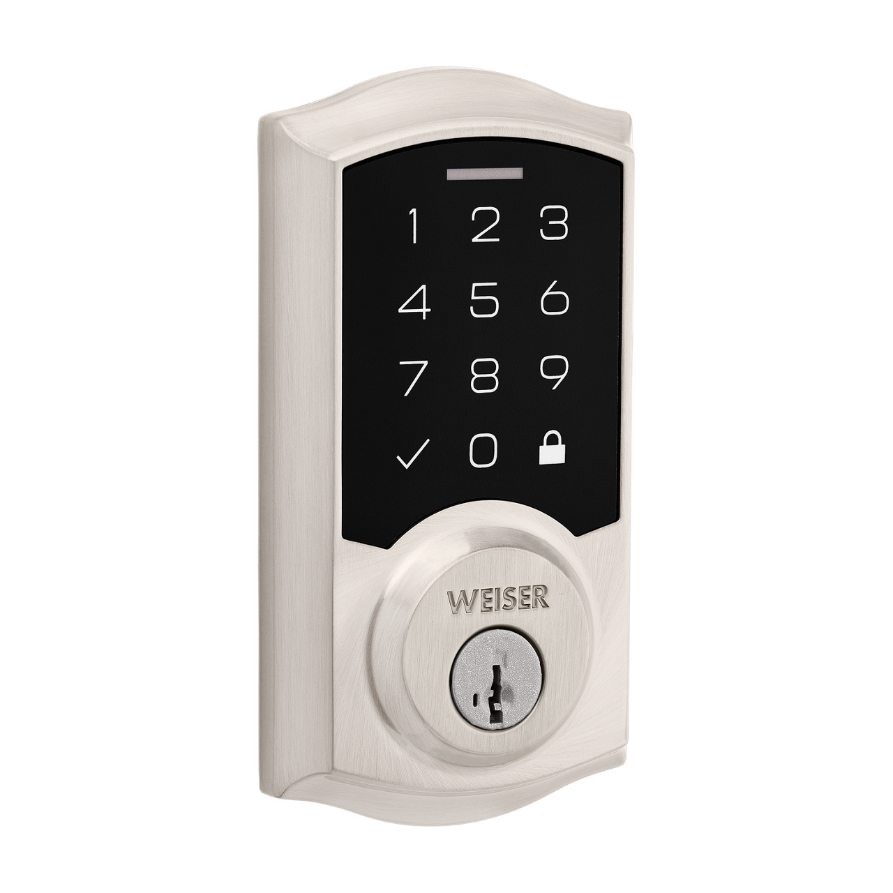 Weiser Elements Contemporary Keypad Satin Nickel Keyless Entry Door Lock/Exterior  Door Dea