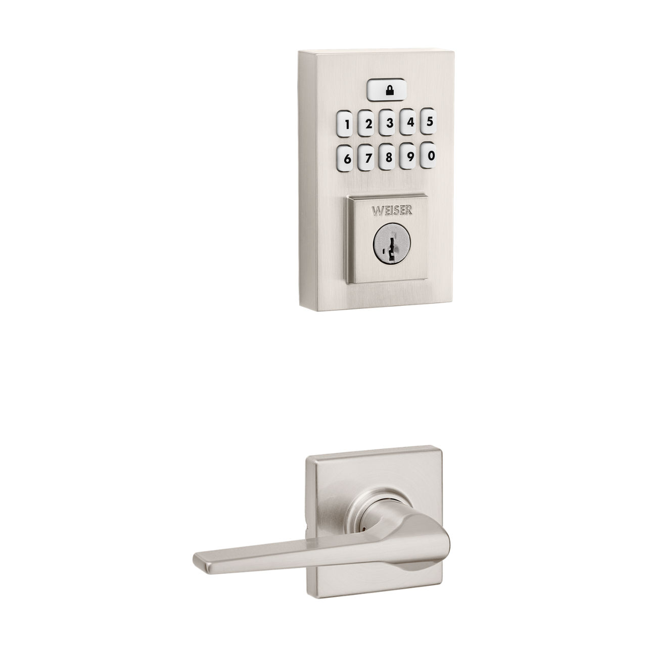 SmartCode Contemporary Electronic Deadbolt with Breton Lever