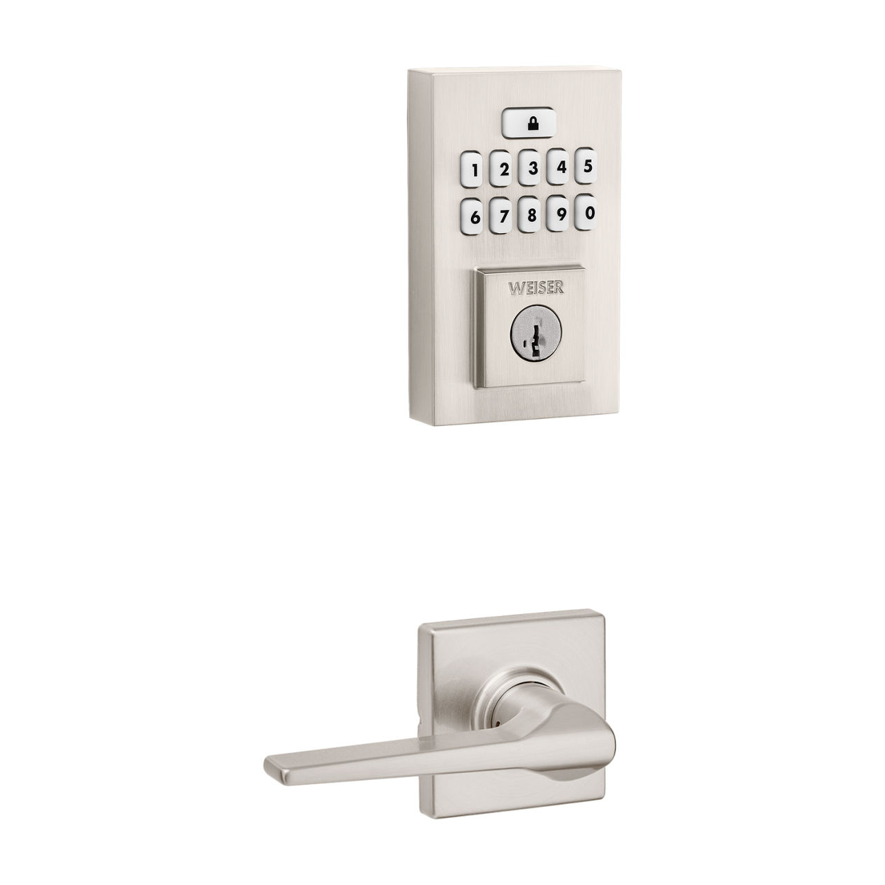 SmartCode Contemporary Electronic Deadbolt with Hollis Lever - featuring SmartKey