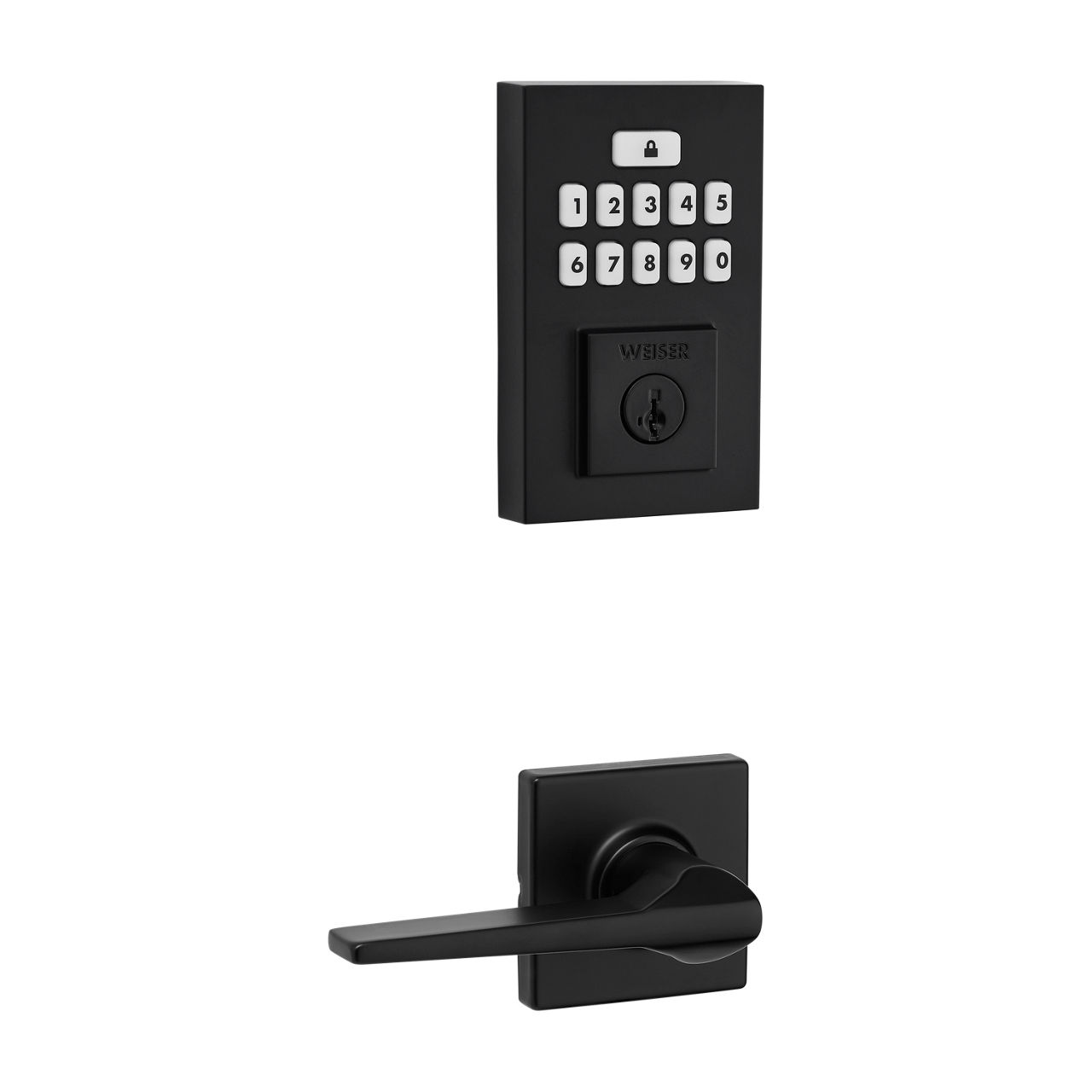 SmartCode Contemporary Electronic Deadbolt with Hollis Lever - featuring SmartKey