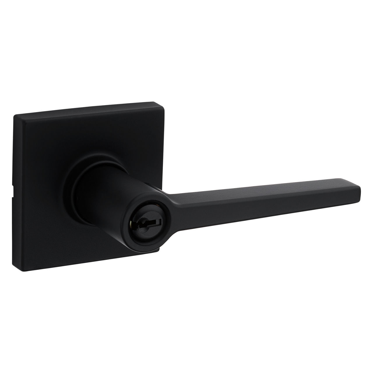 Kwikset Series Casey Matte Black Exterior Keyed Entry Door Handle