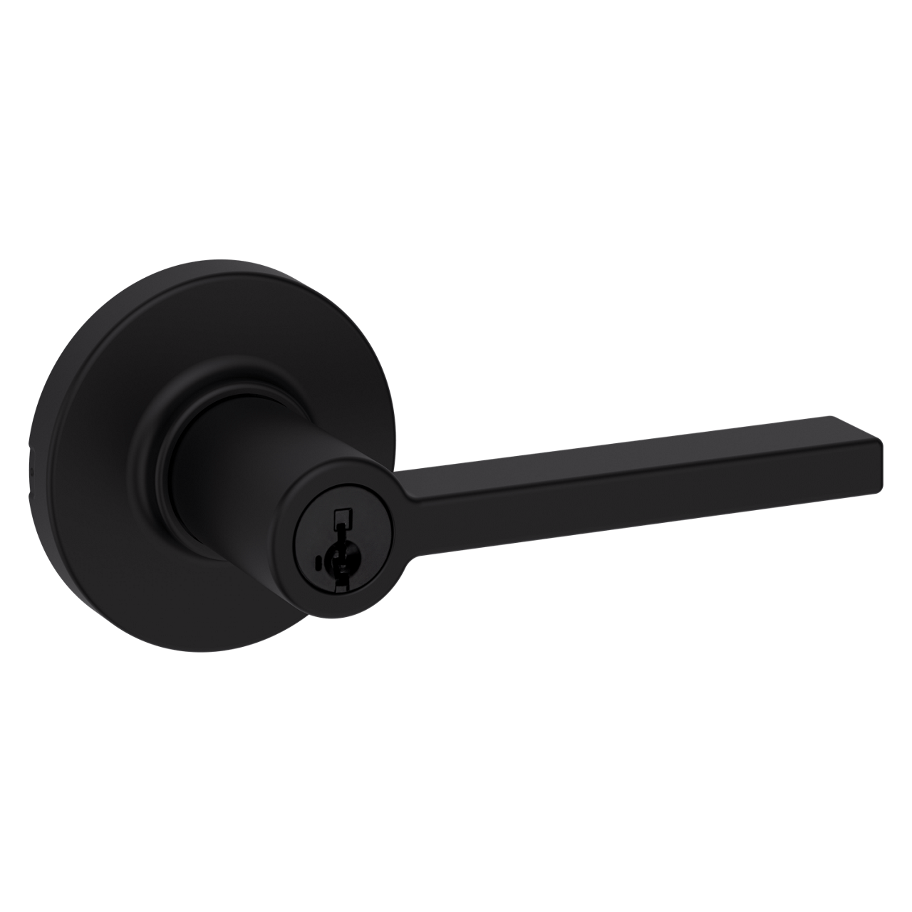 Kwikset Series Casey Matte Black Exterior Keyed Entry Door Handle