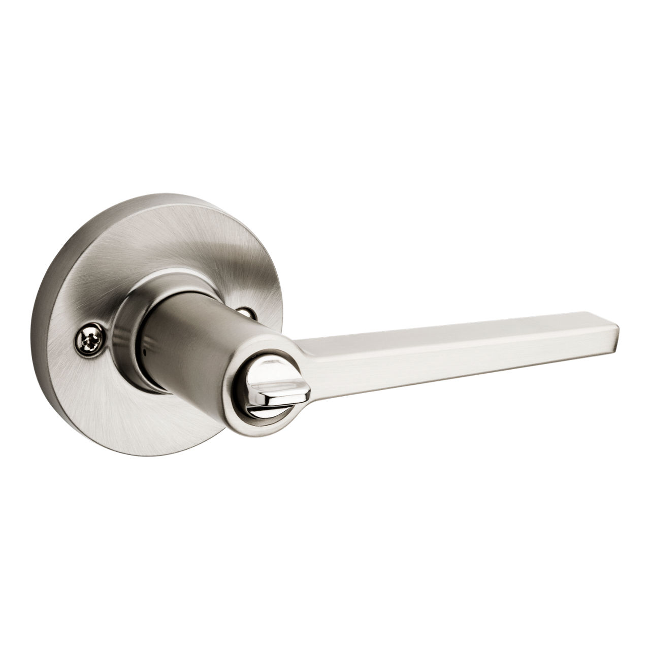 Satin Nickel Milan Lever (Round) - Bed/Bath