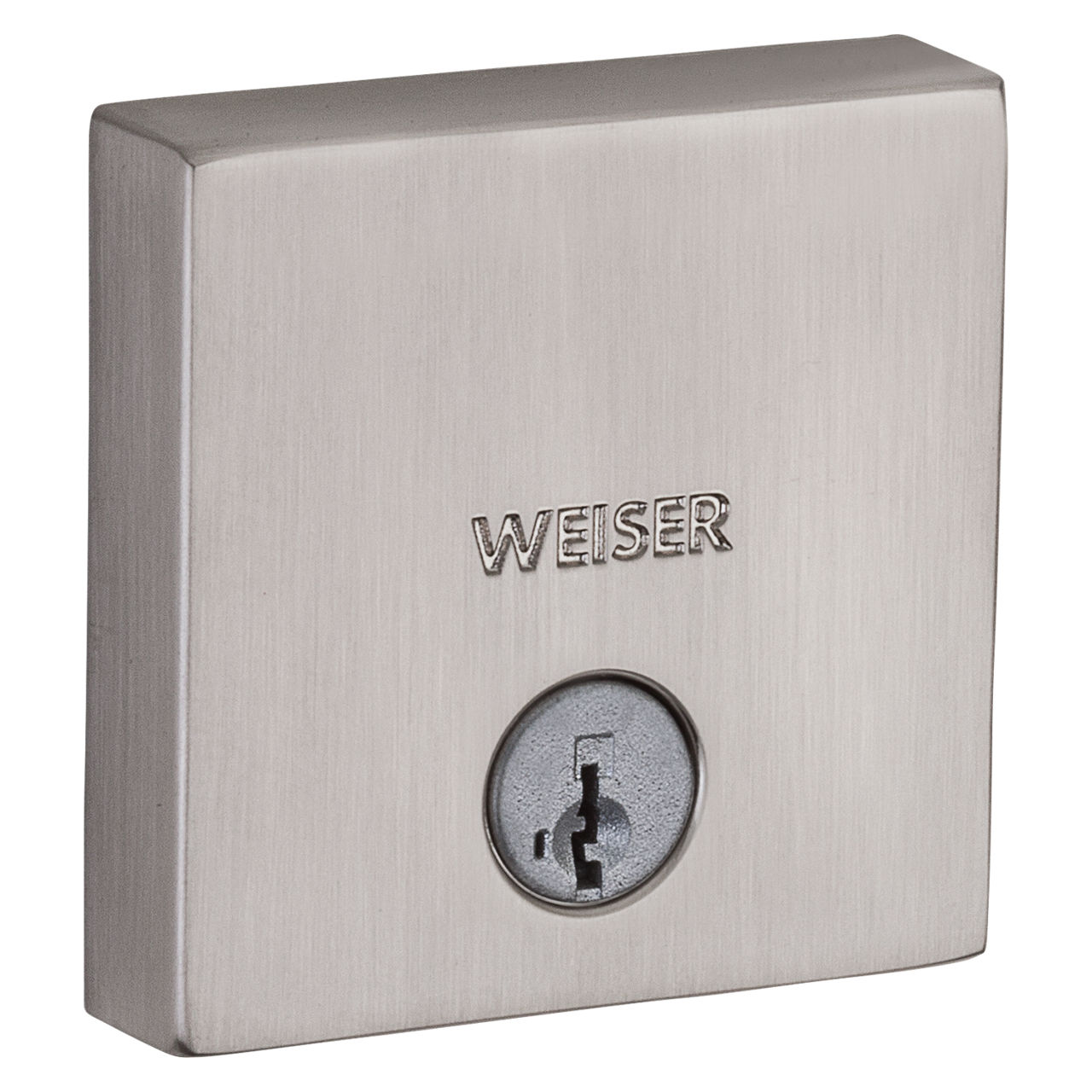 Weiser Single-Cylinder Round Deadbolt Door Lock, Nickel