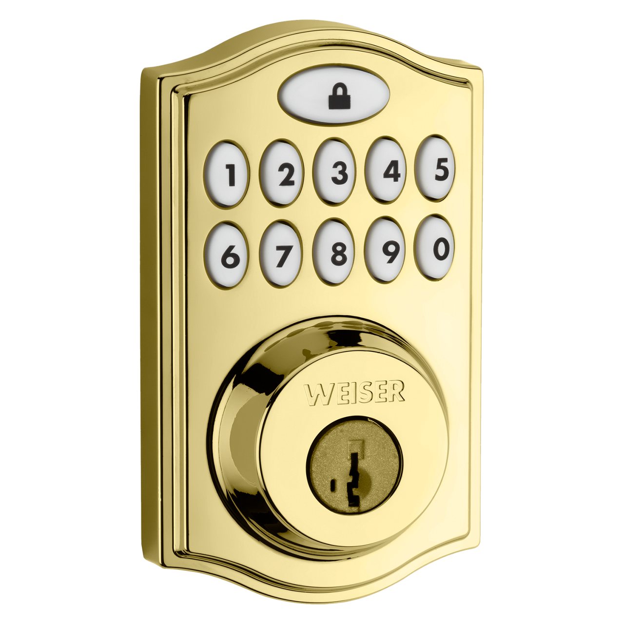 Weiser SmartCode 10 Electronic Residential Keypad Deadbolt Door Lock with  Lever, Satin Nickel