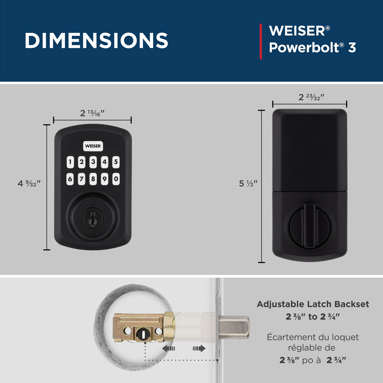 Powerbolt 3 Electronic Deadbolt - featuring SmartKey 