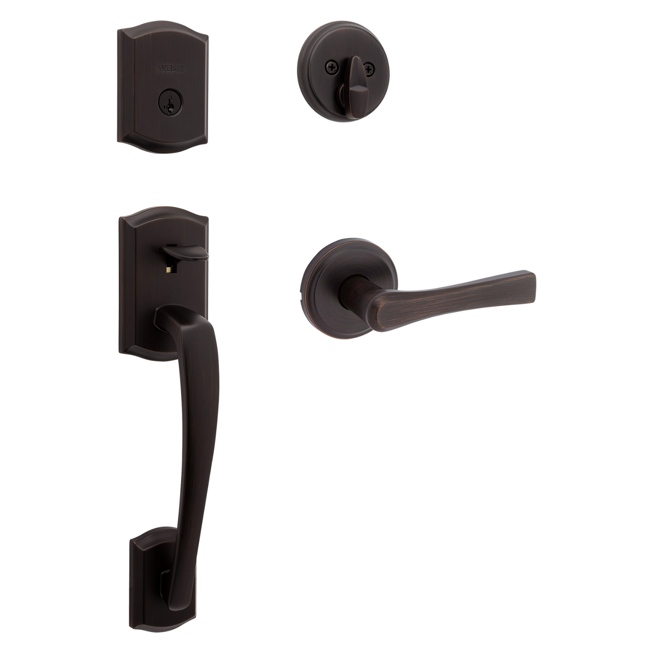 Prescott Handleset with Katella Lever - featuring SmartKey - | Weiser