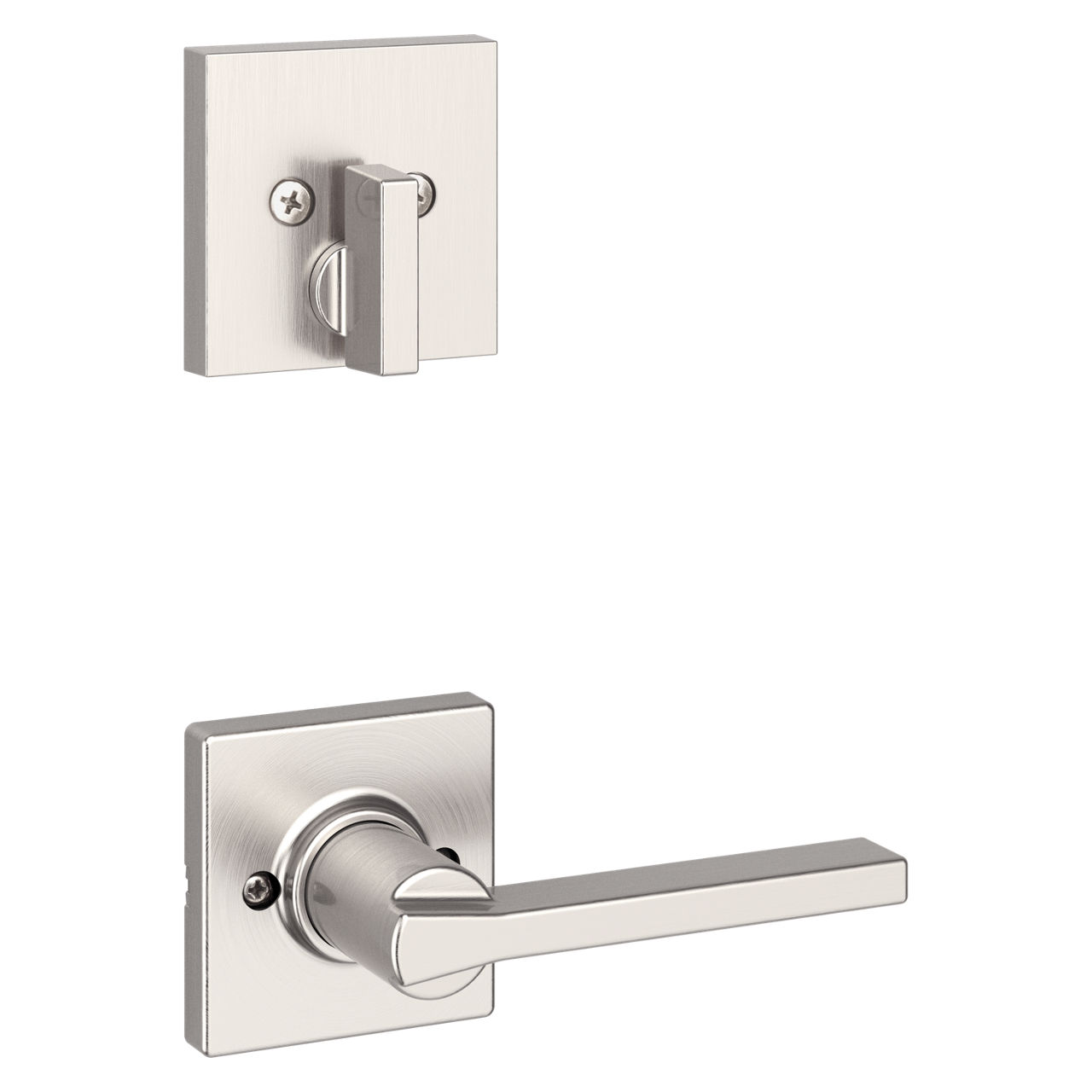 Kwikset Milan Keyed Entry Door Knob & Deadbolt Combo Satin Nickel