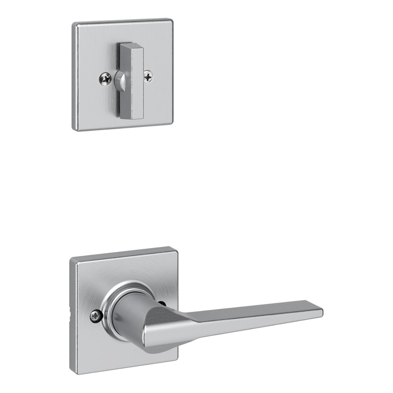 Elements Kingsway x Yukon Satin Nickel Exterior Door Handle Set/Entry Door  Lock with Key