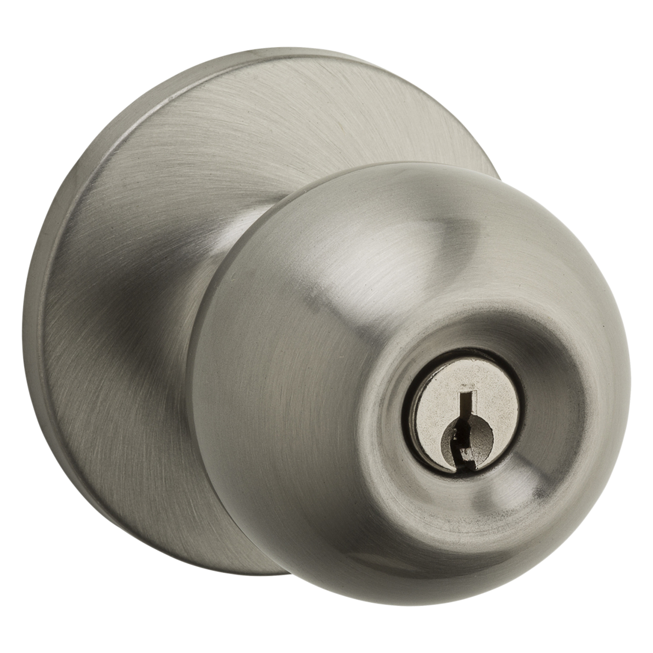 Ball Keyed Entry Door Knob in Polished Brass