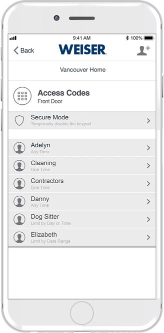 Weiser App Access Codes