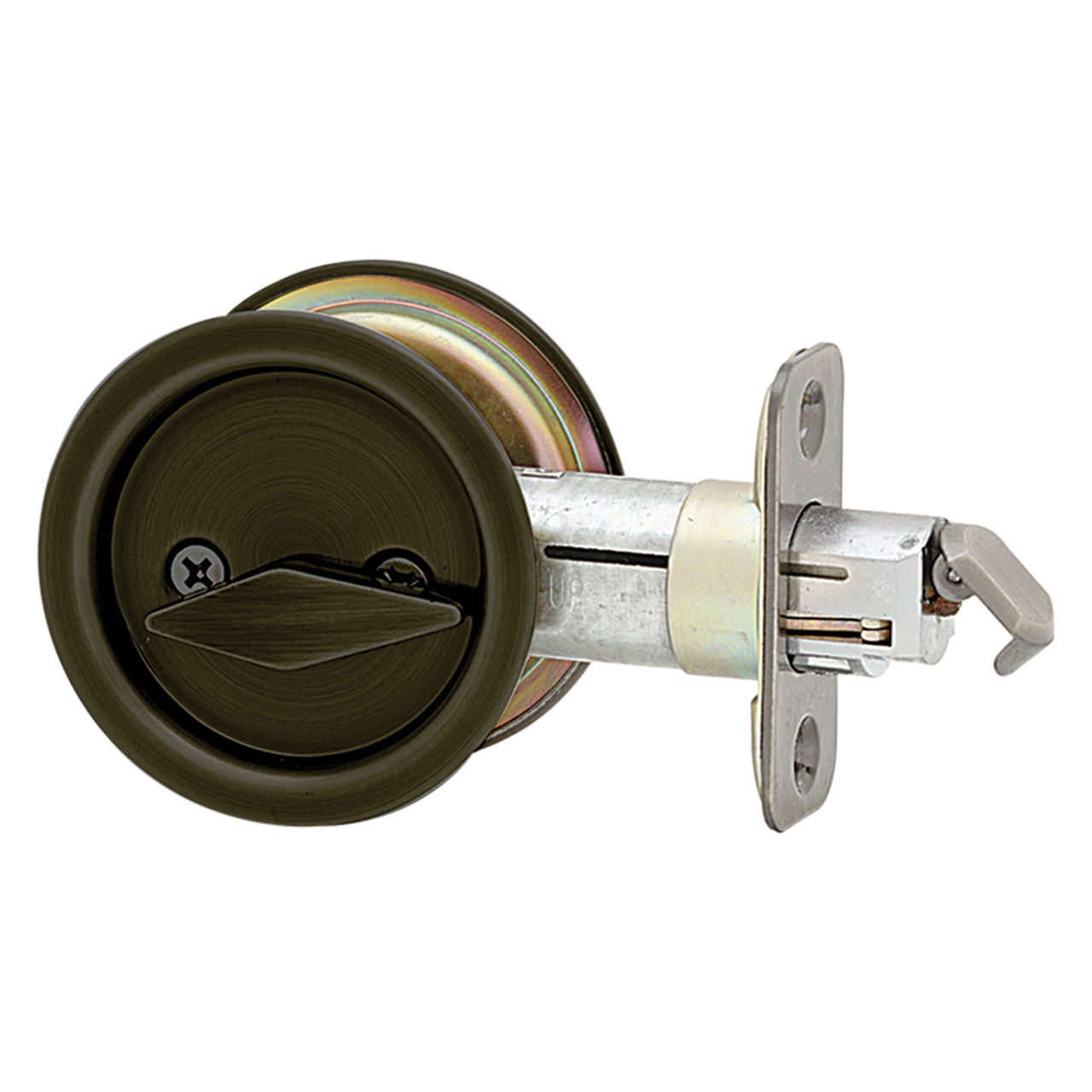 Serrure ronde pour porte coulissante - chambre à coucher et salle de bains